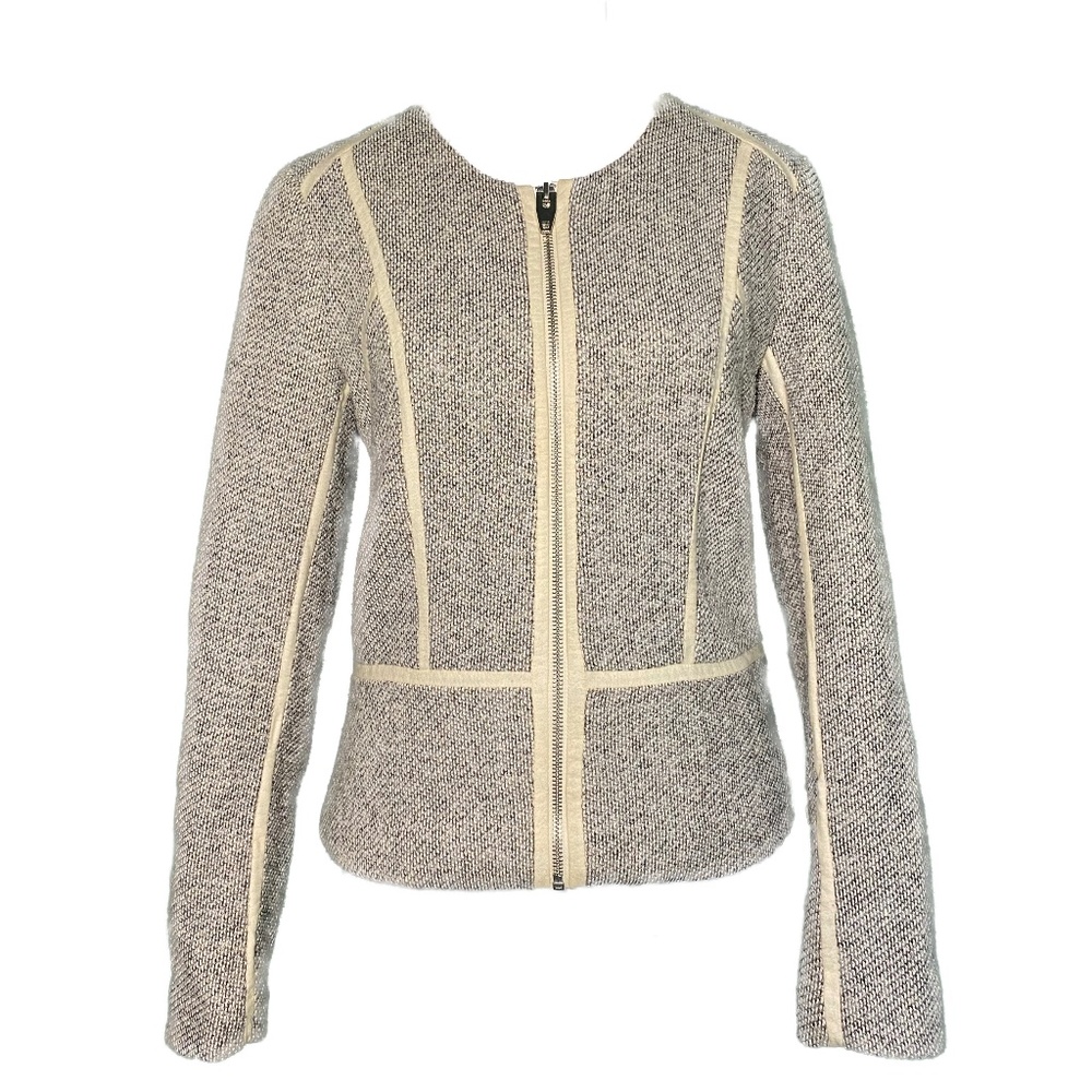 H&M Textured weave Jacket - Size 8 - Color: Grey / Beige